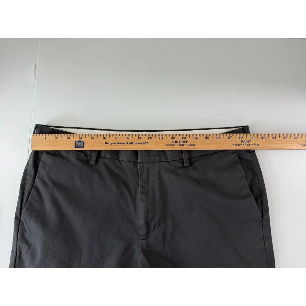 Banana Republic Fulton Chino Mens 38x32 Charcoal Gray Stretch Pants Straight